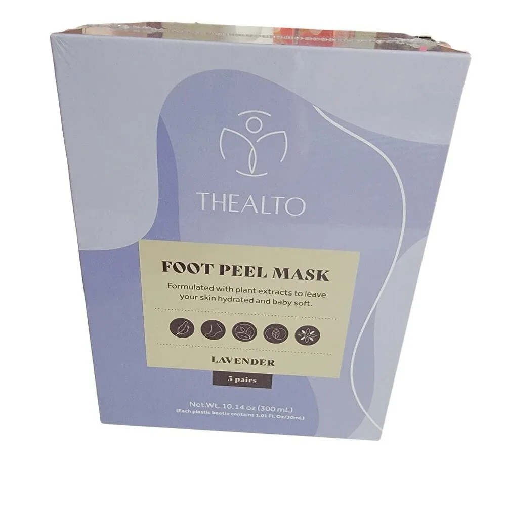 Thealto Lavender Foot Peel Mask 5 Pair New in Box Giftable